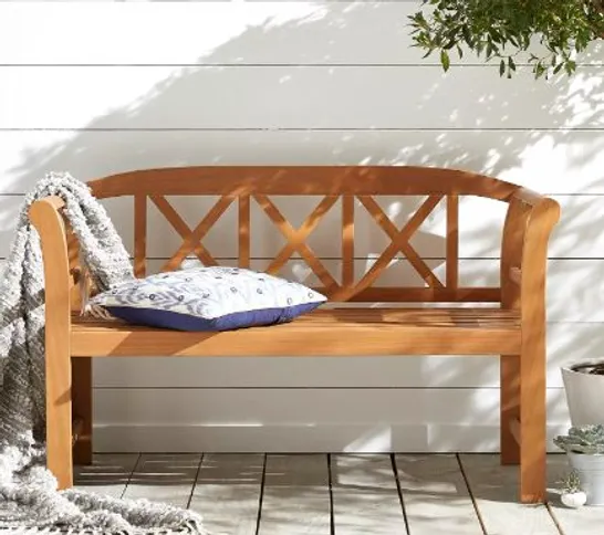 BOXED POSITANO 2 SEATER NATURAL WOOD BENCH (1 BOX)