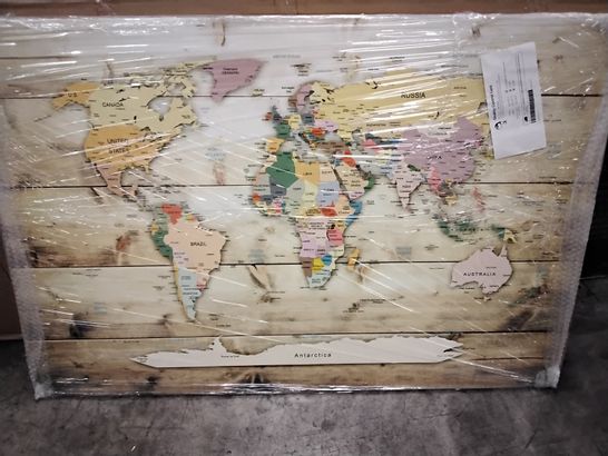 BOXED WORLD MAP WALL ART