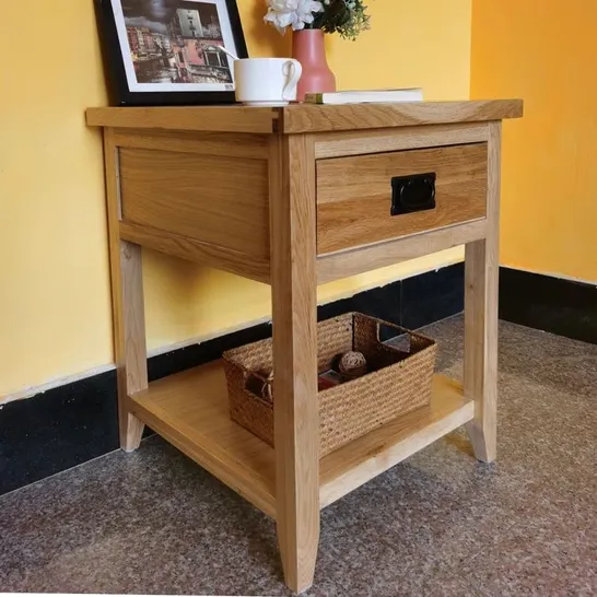 BOXED NEILTON SOLID WOOD BEDSIDE TABLE 