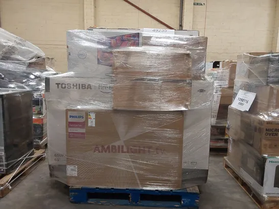 PALLET OF APPROXIMATELY 12 UNPROCESSED RAW RETURN MONITORS AND TELEVISIONS TO INCLUDE;