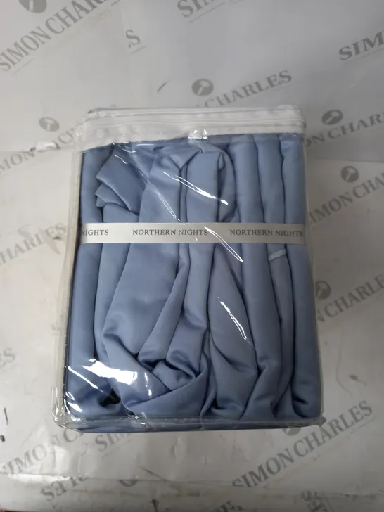 PACKAGED NORTHERN NIGHTS 100% SUPIMA COTTON WRINKLE RESISTANT AND ANTI MICROBIAL 4 PIECE BEDDING SET. 