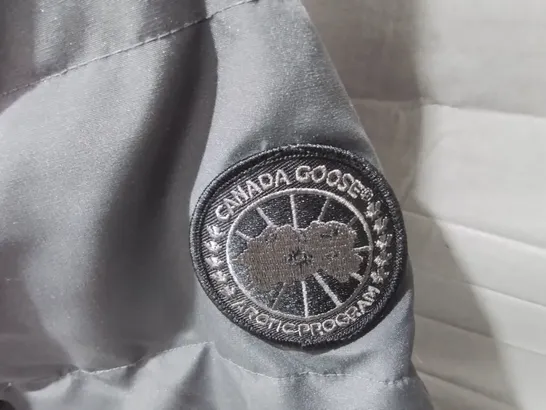 CANADA GOOSE FAUX FUR TRIMMED GREY COAT 