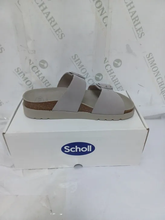 BOXED SCHOLL SOFTSTEP LADIES SANDALS BUCKLE FASTENING SIZE 6 GREY