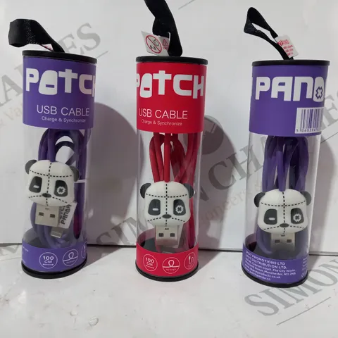 BOX OF APPROXIMATELY 85 PATCH PANDA USB CABLES IN VARIOUS COLOURS