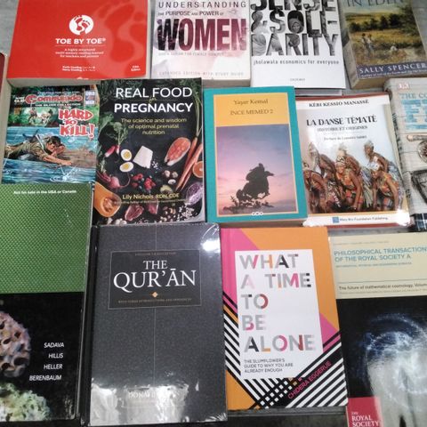 CAGE OF ASSORTED BOOKS INCLUDING REAL FOOD FOR PREGNANCY, A PICNIC IN EDEN, TH COMPETE FISHING MANUAL, THE GUEST LIST