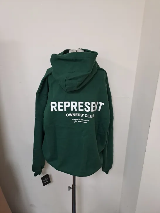 REPRESENT OWNERS CLUB HOODIE RACING GREEN - LARGE