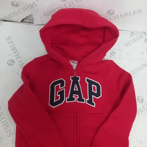 RED GAP KIDS ZIP UP HOODIE - SIZE 4 YEARS