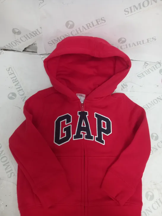 RED GAP KIDS ZIP UP HOODIE - SIZE 4 YEARS