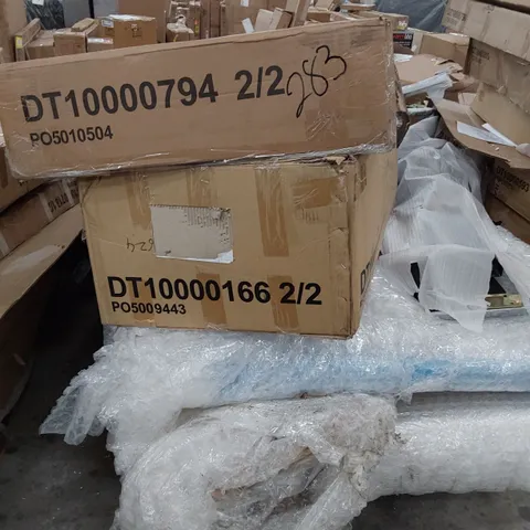 PALLET OF ASSORTED BOXED DINING TABLE PARTS 