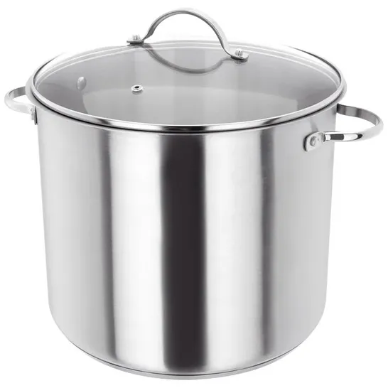 BOXED JUDGE STAINLESS STEEL STOCKPOT WITH TWIN HANDLES 