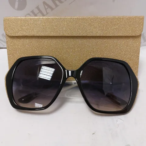 GUESS BLACK HEXAGONAL SPARKLE DETAIL SUNGLASSES 