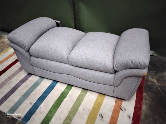 GREY FABRIC FIXED TWO SEATER SOFA BASE (NO BACK)
