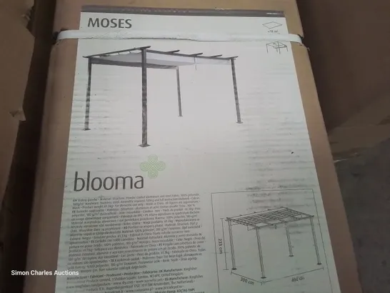 BOXED BLOOMA MOSES 4 × 3M SLIDING FABRIC ROOF GAZEBO