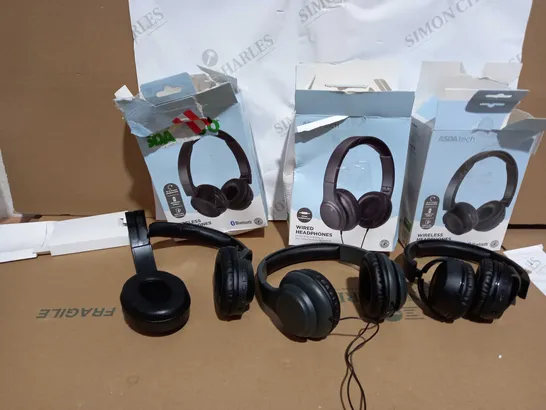 3 ASSORTED WIRED/WIRELESS HEADPHONES