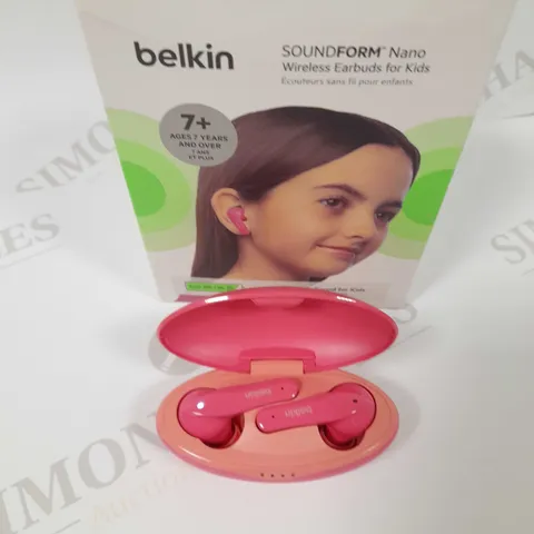 BOXED BELKIN SOUNDFORM NANO WIRELESS EARBUDS FOR KIDS