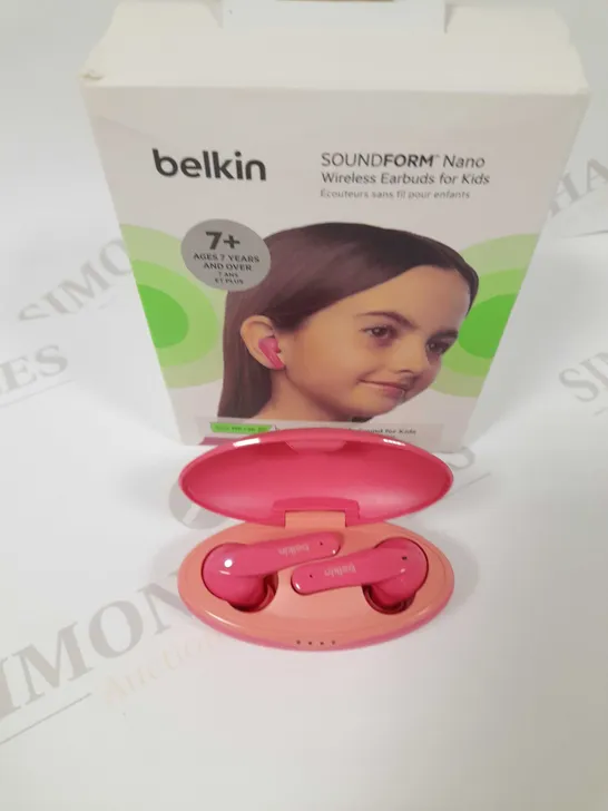 BOXED BELKIN SOUNDFORM NANO WIRELESS EARBUDS FOR KIDS