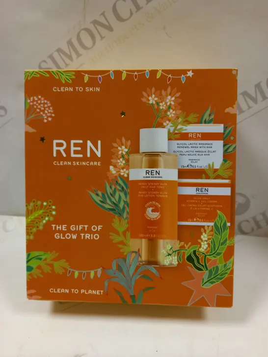 REN SKINCARE THE GIFT OF GLOW TRIO GIFT SET 