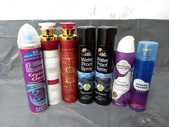 APPROXIMATELY 18 ASSORTED AEROSOLS TO INCLUDE ARIANA GRANDE BODY MIST (236ml), OUT & ABOUT WATER PROOF SPRAY (300ml), ANA ABIYEDH ROUGE AIR FRESHENER (300ml), ETC - COLLECTION ONLY