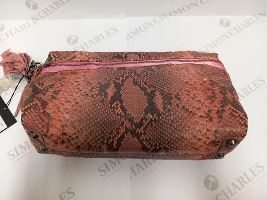 LANVIN PARIS AMALIA SMALL CLUTCH IN PYTHON PINK