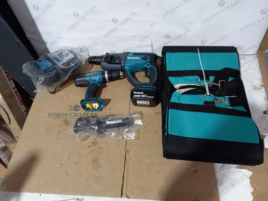 BOXED MAKITA LXT 18V LITHIUM-ION CORDLESS COMBI KIT RRP £399.99