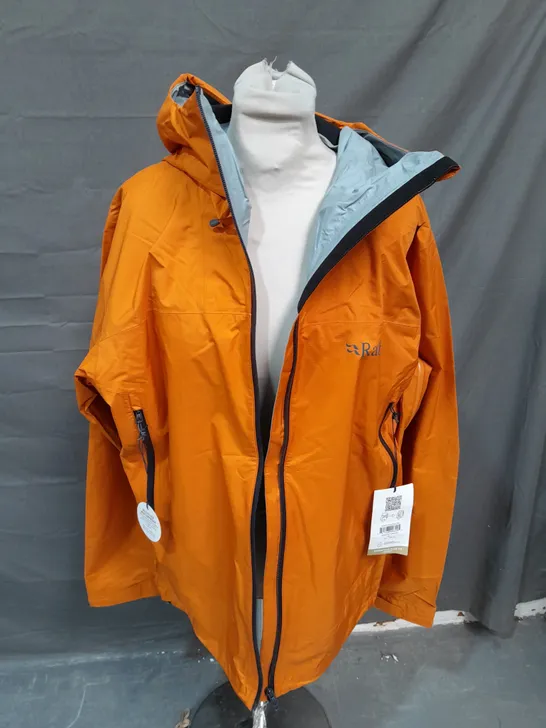 RAB DOWNPOUR PLUS 2.0 JACKET IN SUNSET - UK LARGE