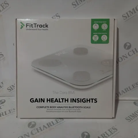BOXED FITTRACK THE DARA BMI COMPLETE BODY ANALYSIS BLUETOOTH SCALE