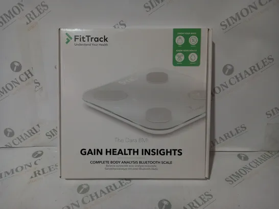 BOXED FITTRACK THE DARA BMI COMPLETE BODY ANALYSIS BLUETOOTH SCALE