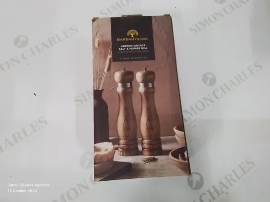 BOXED BARBARY AND HOXTON VINTAGE SALT AND PEPPER MILL SET