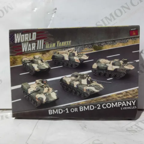 TEAM YANKEE 1:100 SCALE WORLD WAR III SOVIET BMD-1 OR BMD-2 COMPANY - 5 VEHICLES