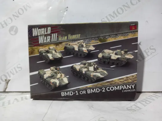 TEAM YANKEE 1:100 SCALE WORLD WAR III SOVIET BMD-1 OR BMD-2 COMPANY - 5 VEHICLES