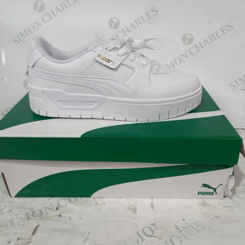 BOXED PAIR OF PUMA CALI DREAM SHOES IN WHITE UK SIZE 7