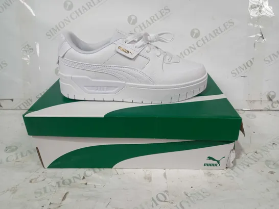 BOXED PAIR OF PUMA CALI DREAM SHOES IN WHITE UK SIZE 7