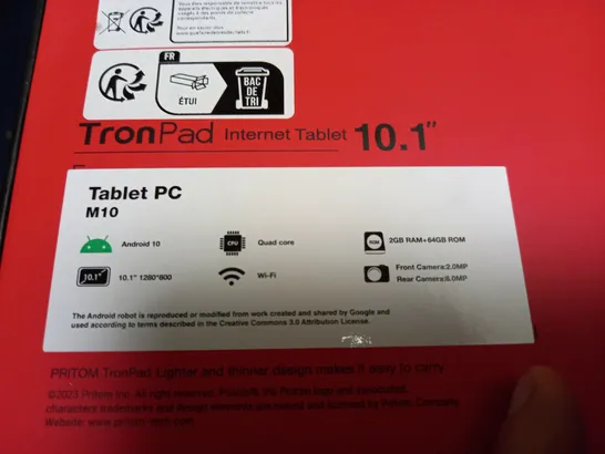 BOXED PRITOM TRON PAD 10.1" INTERNET TABLET