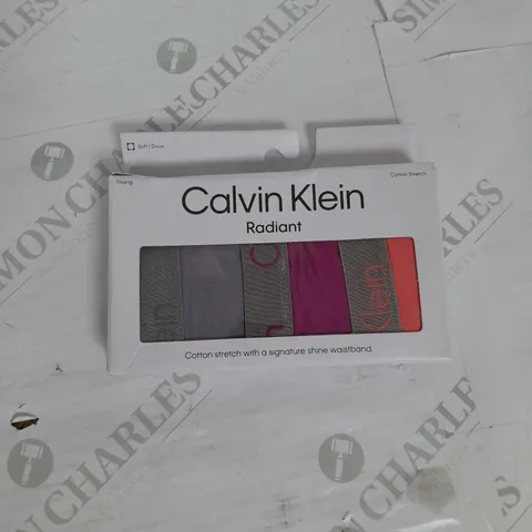 CALVIN KLEIN 3 PACK COTTON STRETCH THONG WITH LOGO WAISTBAND