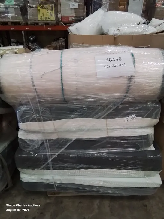 PALLET OF VARIOUS MATTRESSES IN DIFFERENT SHAPES AND SPECS