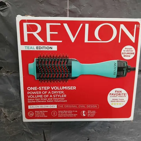 BOXED REVLON SALON HAIR DRYER AND VOLUMISER - TEAL