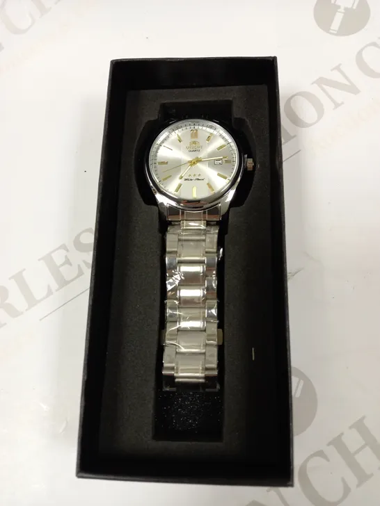 ORIENT QUARTZ SILVER EFFECT MENS LINK WATCH 