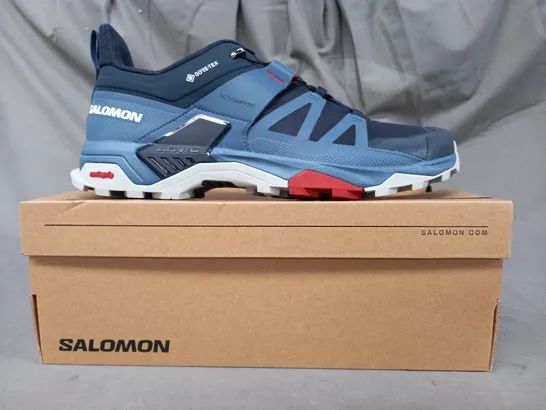 BOXED PAIR OF SALOMON X ULTRA 4 GTX SHOES IN NAVY/BLUE UK SIZE 11