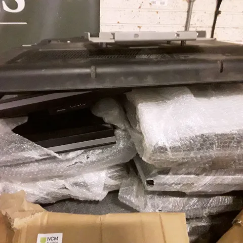 PALLET OF ASSORTED ITEMS INCLUDING MONITORS, WOODEN CHOPSTICKS, DISPLAY EASELS & TV 