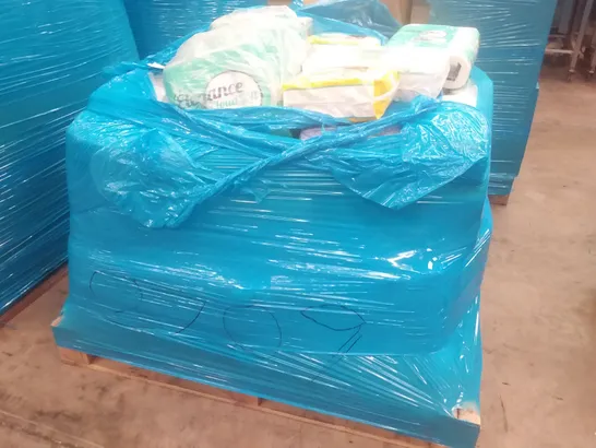 PALLET OF ASSORTED PACKS OF TOILET ROLLS & NAPPIES 