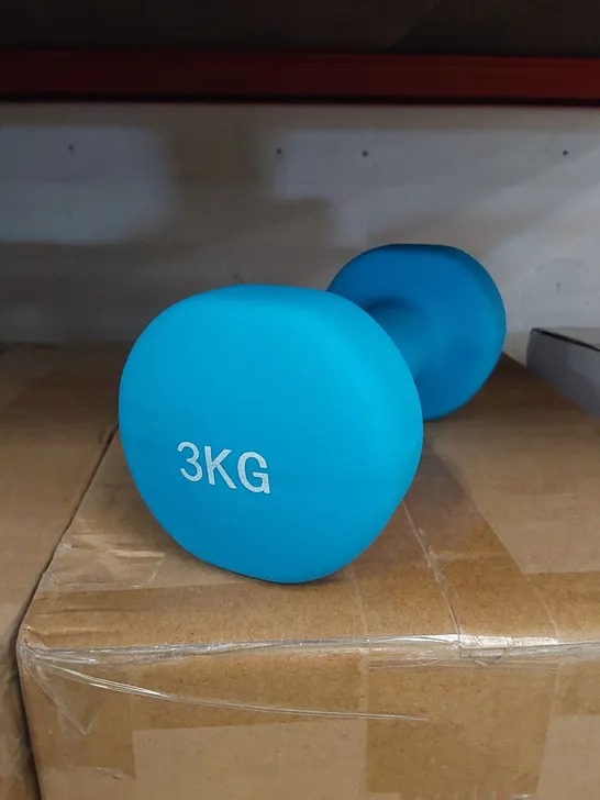 BOXED NEOPRENE 3KG DUMBELL - LIGHT BLUE 