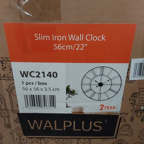BOXED GUNHWAT SLIM IRON WALL CLOCK - BLACK 