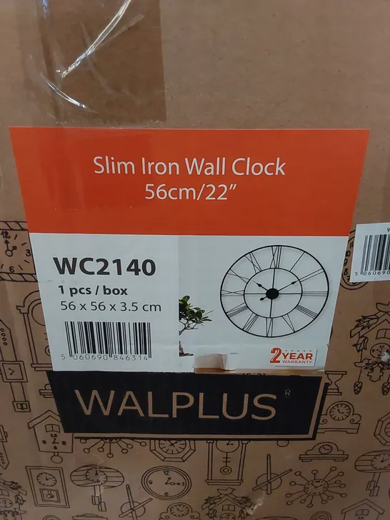 BOXED GUNHWAT SLIM IRON WALL CLOCK - BLACK 