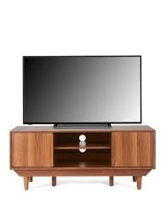 BOXED MARCEL TV UNIT FITS UP TO 50" TV  IN WALNUT - 1OF1