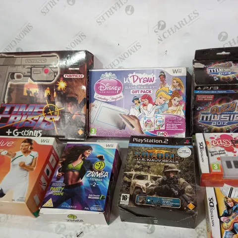 8 ASSORTED ITEMS TO INCLUDE: SOCOM3 FOR PS2, ZUMBRA FITNESS FOR WII, EASYPIANO FOR NINTENDO DS ETC