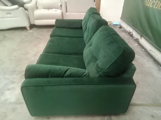 DESIGNER THE LOUNGE COMPANY MADE 2 SEATER SOFA - DARK GREEN FABRIC 