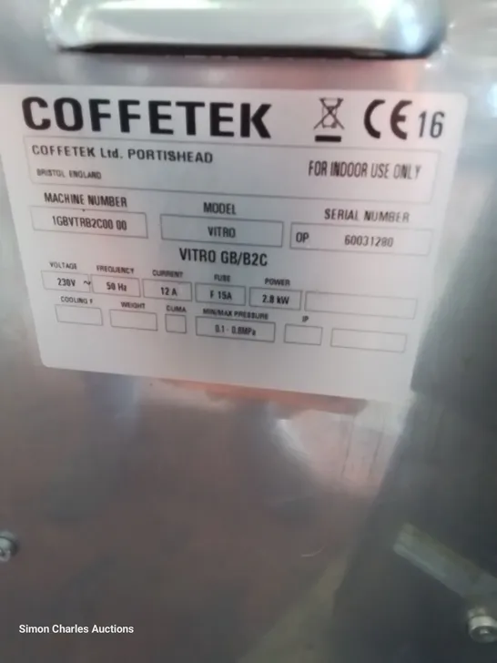 COFFETEK VITRO BEAN TO CUP & HOT DRINK DISPENCER