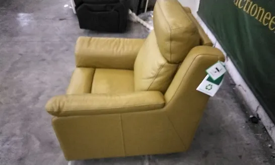 QUALITY DESIGNER MUSTARD LEATHER ELECTRIC RECLINING CHAIR