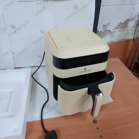 COOKS ESSENTIALS AIR FRYER IN YELLOW ( VISABLE DAMAGE)