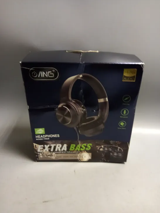 BOXED ANG EXTRA BASS NOISE FREE HEADPHONES BLACK